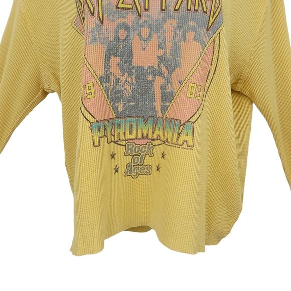 Vinyl Icons Def Leppard Pyromania Pullover Top Size S Waffle Weave Crewneck - Picture 5 of 12